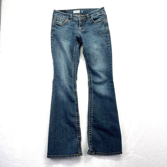 Aeropostale Pants - Vintage Y2K Aeropostale Skinny Flare Jeans Womens 3/4 Low Rise Distressed